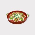 painted wooden tray_TERRA in dusty terracotta and green colors