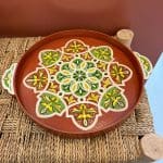 painted wooden tray_TERRA in dusty terracotta and green colors