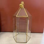 Hexagonal brass lantern