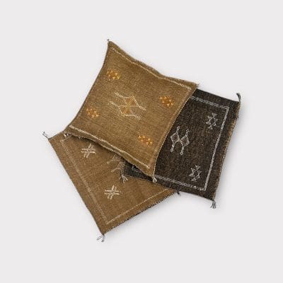 Housses de coussin Cactus variantes marron mocca