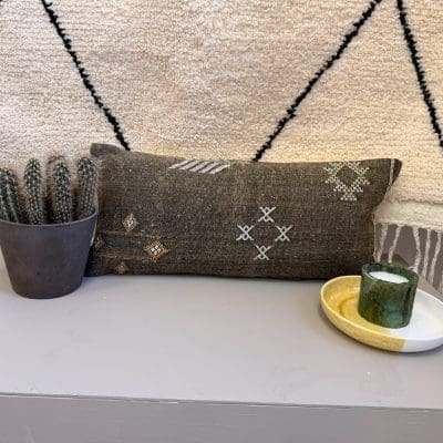 Cactus zijden kussens in langwerpige bruine tinten