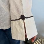 Fleur de brise shirt wit met geborduurd patroon