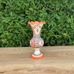 Moroccan ceramic wavy vases orange
