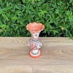 Moroccan ceramic wavy vases orange