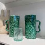 Pichet en céramique vert mélangé 4