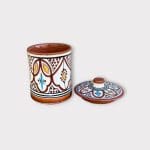Moroccan jars with flat lid brown 2