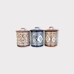 Moroccan jars with flat lids, several colors