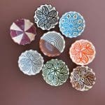 Marokkansk keramikkskål 12 cm bølget flere farger