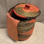 Panier marocain avec moenster orange et noir 60 cm 1