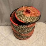 Panier marocain avec moenster orange et noir 60 cm 2