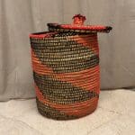Panier marocain avec moenster orange et noir 60 cm 4