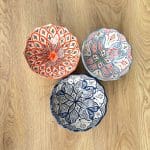 Beautiful Moroccan ceramic bowls in three different variations, each with a traditional Moroccan pattern in fine colors. Measures 20 cm. in diameter and is handmade in Morocco.