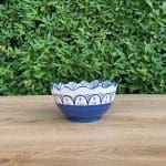 Beautiful Moroccan ceramic bowls with the traditional Moroccan pattern in dark blue. Measures 20 cm. in diameter and is handmade in Morocco.