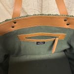 large shopper dark green inside pocket