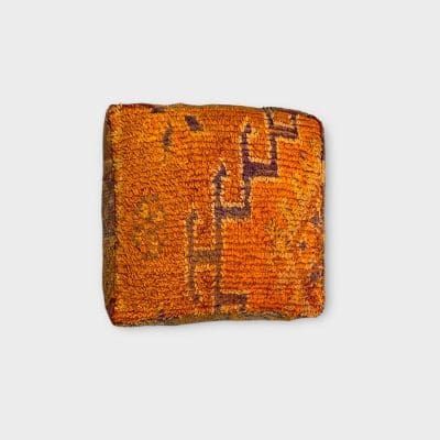 Floor cushion TAFOUKT in yellow and orange colors