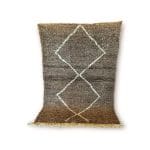 beni ourain carpet in brown with white diamond-shaped pattern