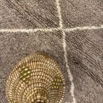 beni ourain carpet in brown with white diamond-shaped pattern