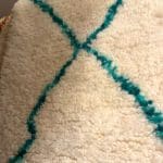 Tapis Azura Beni Ourain. Léger, motif losange turquoise - 100 x 164 cm