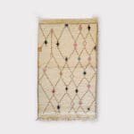 Moroccan beni ouarain_ANEZA with diamond-shaped pattern and small colored diamonds in pink and purple