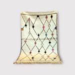 Moroccan beni ouarain_ANEZA with diamond-shaped pattern and small colored diamonds in pink and purple