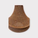 Hæklet lampe rust farvet i tre størrelser. Hæklet i nylon garn