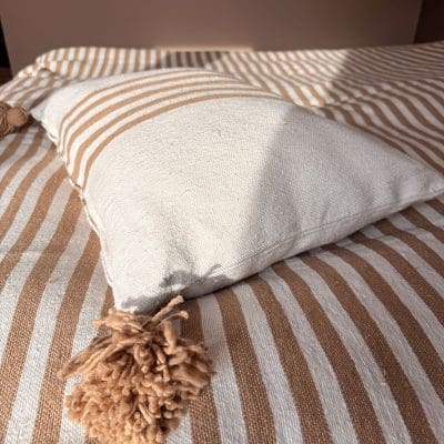 Halima sprei met bruine strepen in 100% katoen