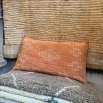 Coussin en soie cactus terre cuite 50x90