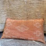 Coussin en soie cactus terre cuite 50x90